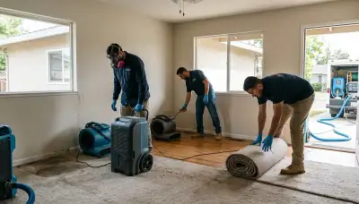 Water damage restoration team in Fair Oaks, CA providing emergency cleanup and repair services